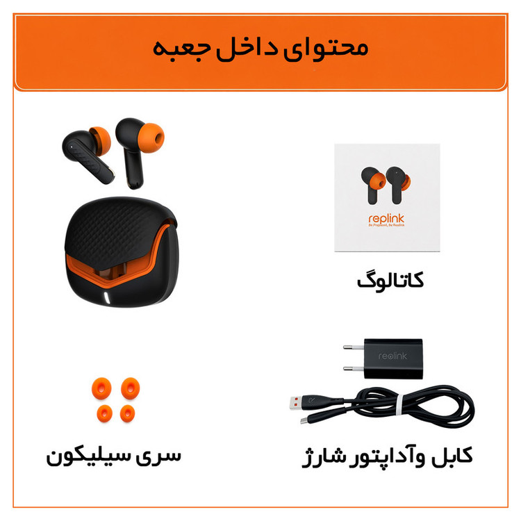 محصول نمونه تستی هدفون بلوتوثی توگوشی ریولینک مدل RV--25 ENC، با حذف نویز فعال ANC و نویز میکروفون ENC، پخش صدای محیطی Transparency، بلوتوث 5.3، درایور 10 میلیمتری و مقاومت در برابر رطوبت و عرق